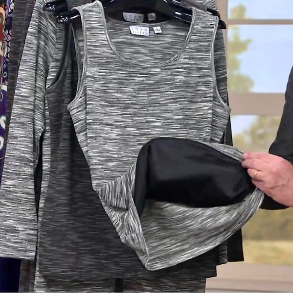 Joan Rivers Heathered Space-Dyed Knit Tank, NWT Black/White A262486 - Picture 4 of 13